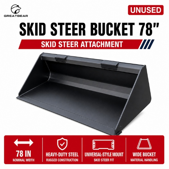Unused Skid Steer Bucket 78'