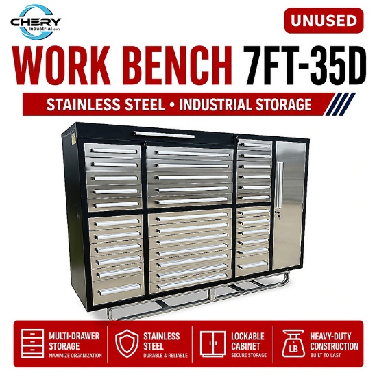 Unused Work Bench 7FT-35D Stainless Steel