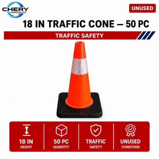 Unused TC-PVC45B 18in TRAFFIC CONE 50pc