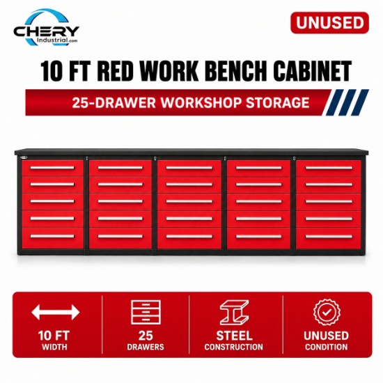Unused Work Bench 10FT-25D. Red