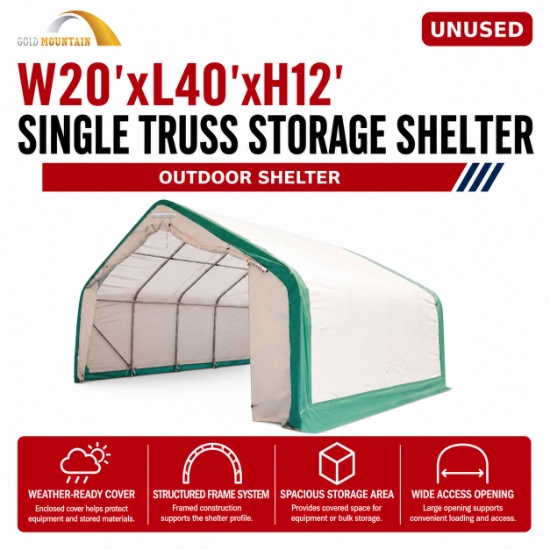 Unused Storage shelter SP204012-420g 15oz PVC