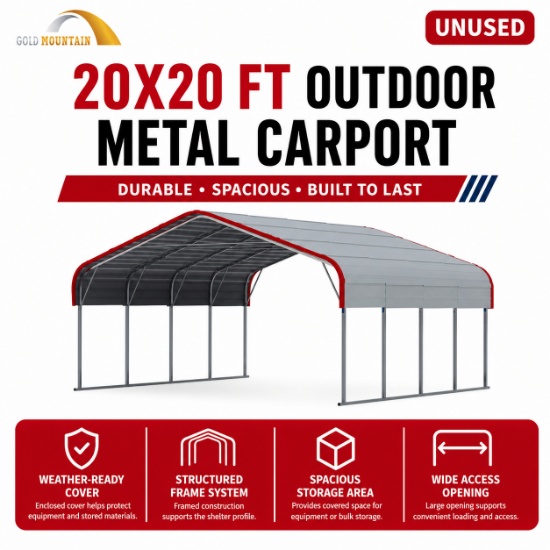 Unused Steel Carport 20x20ft Arch space