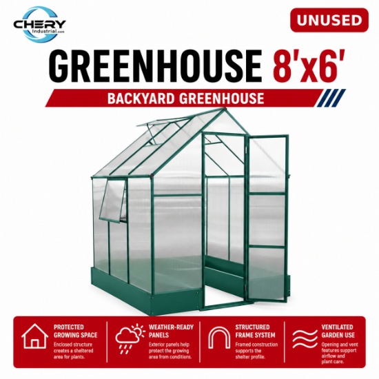 Unused Greenhouse - NBK250-PB - 8'x6'ft