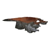 1960s Redwood Live Edge Coffee Table; Manner of Nakashima