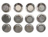 Set of Twelve Sterling Silver .925 Bread Plates