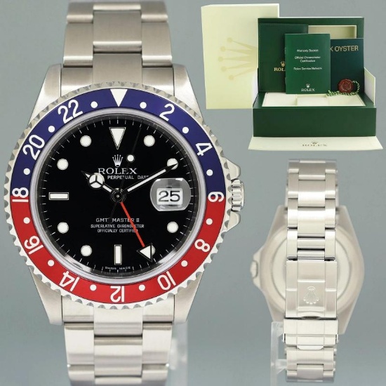 MINT 2007 Rolex GMT-Master II 2 Pepsi Blue Red Rectangular Error Steel 16710