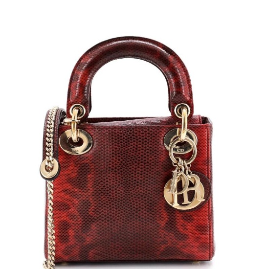 Christian Dior Lady Dior Chain Bag Ombre Lizard Mini