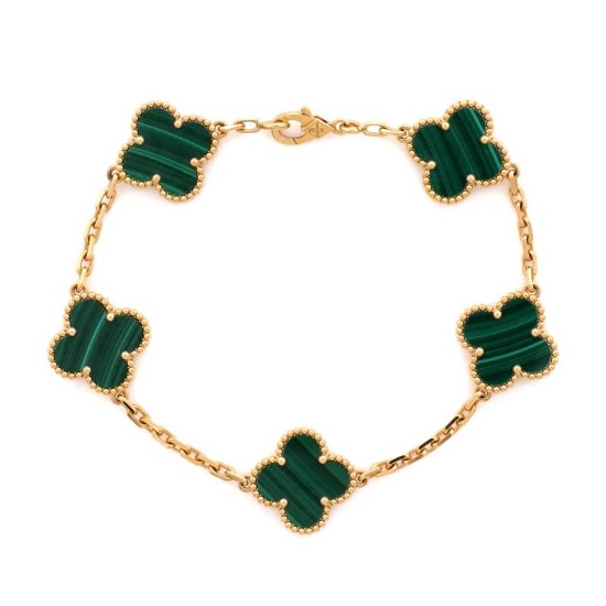 Van Cleef & Arpels Vintage Alhambra 5 Motifs Bracelet 18K Yellow Gold