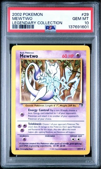 2002 POKEMON LEGEND COLL #29 MEWTWO PSA 10