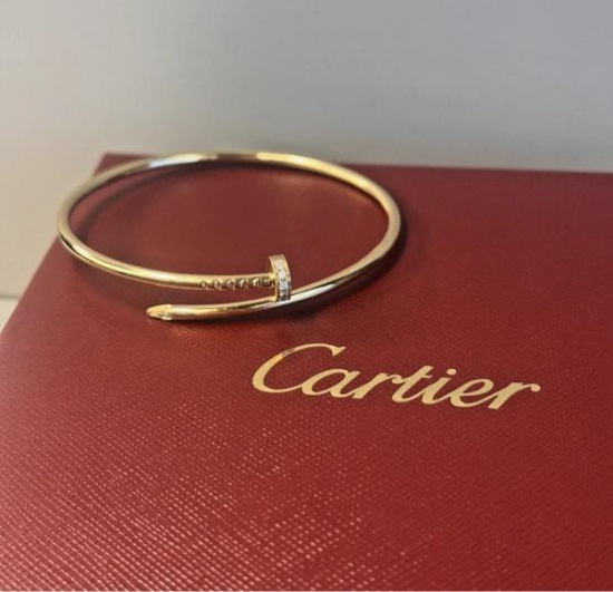Cartier Juste Un Clou 18k Yellow Gold Diamond Bracelet Size 17 Original Box