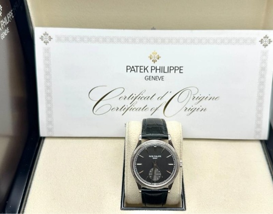 Patek Philippe Calatrava 6119G-001 39mm Charcoal Gray Dial 18K Gold Box Paper