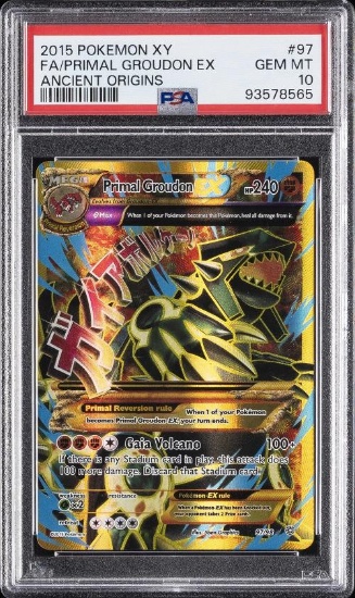 2015 POKEMON XY ANCIENT ORIGINS 97 FULL ARTPRIMAL GROUDON EX PSA 10