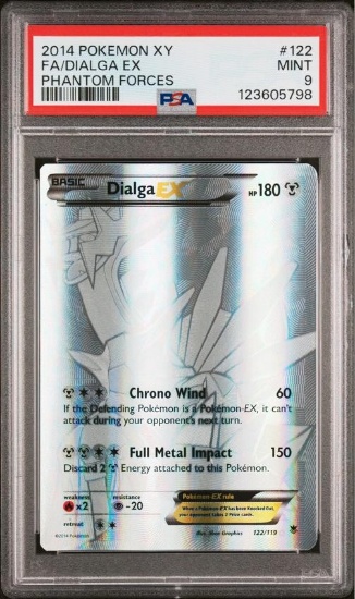 2014 POKEMON XY PHANTOM FORCES 122 FULL ARTDIALGA EX PSA 9