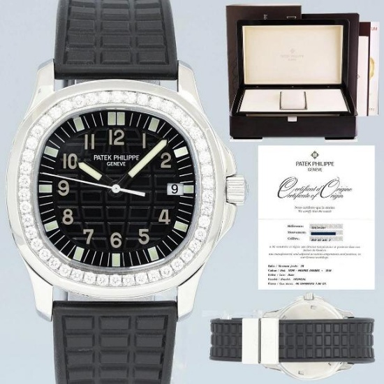 PAPERS MINT Patek Philippe Steel Aquanaut Black Rubber Luce 5067a Diamond Watch