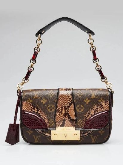 Louis Vuitton Limited Edition Monogram Bordeaux Canvas Exotic Monogramissime ...