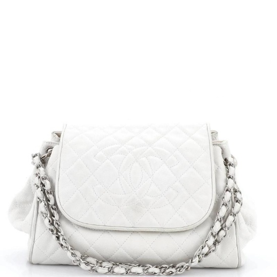 Chanel Timeless Accordion Flap Bag Quilted Caviar