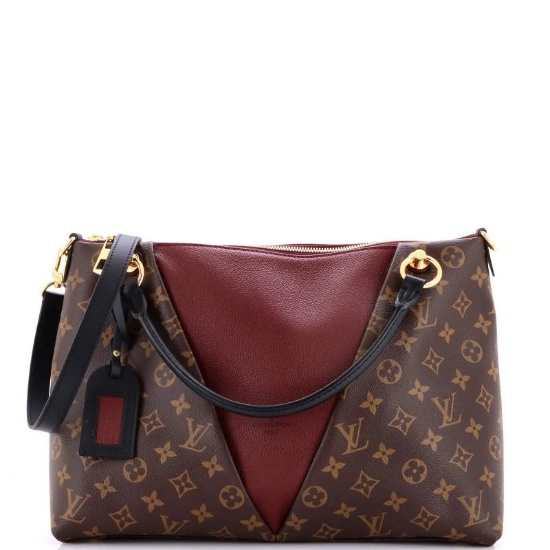 Louis Vuitton V Tote Monogram Canvas and Leather MM
