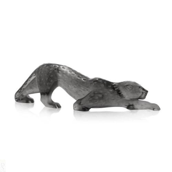 LALIQUE CRYSTAL PANTHER ART GLASS SCULPTURE~(4.33" H x 14.37" L x 2.95" W)
