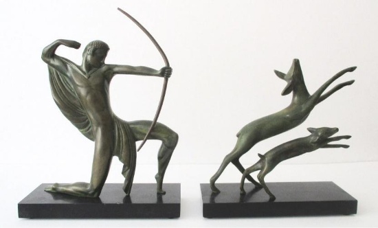 LOT OF 2~Michel Decoux Vintage Bronze Art Sculptures~(Signed)