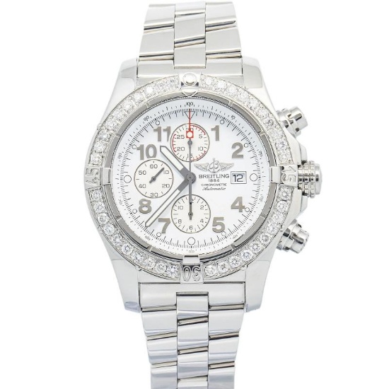 Breitling Chronometre 2476836 2008 Paper SS White Dial Auto Men's Watch 44mm