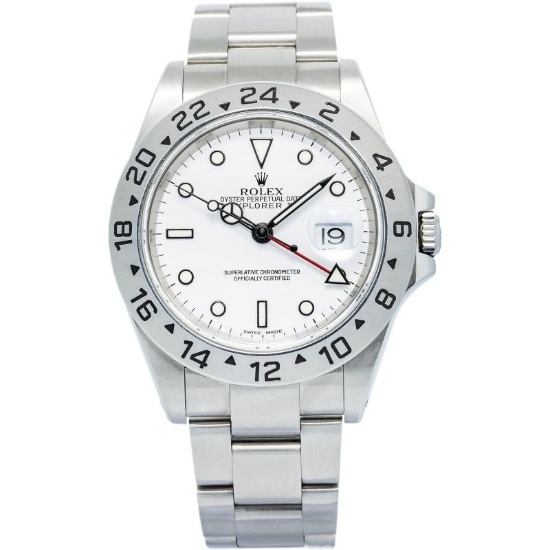 Rolex Explorer II 16570 Stainless Steel White Dial Auto Men's Watch 40mm