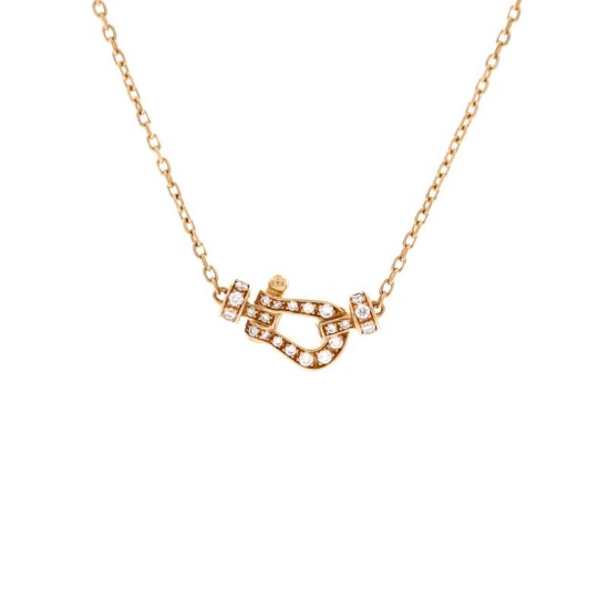 Fred Paris Force 10 Necklace 18K Yellow Gold with Pave Diamonds Small