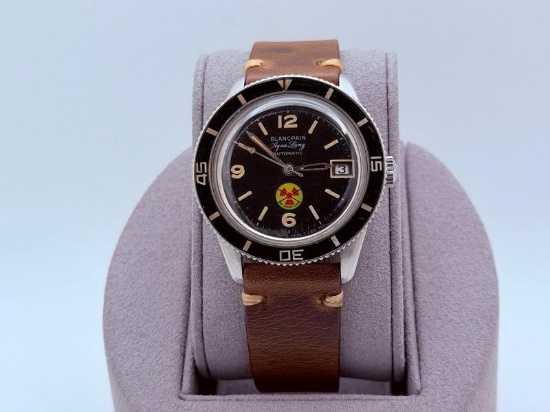 Vintage Blancpain Fifty Fathoms Aqua Lung No Radiation Bakelite Bezel Steel