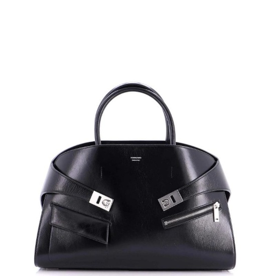 Salvatore Ferragamo Hug Top Handle Bag Leather Large
