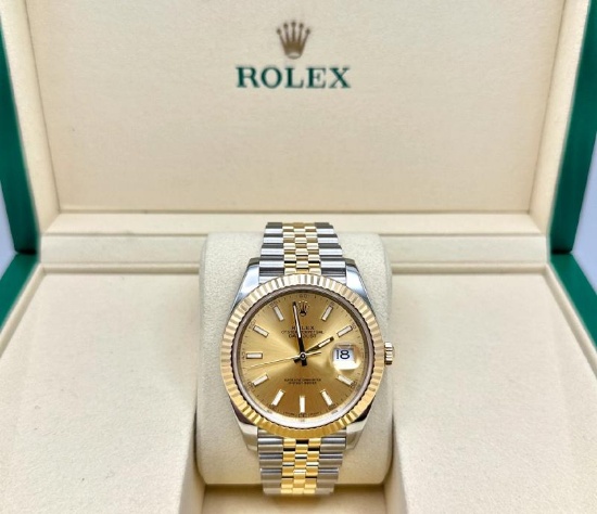 Rolex 126333 Datejust 41 Champagne Dial 18K Yellow Gold Stainless Steel Jubilee