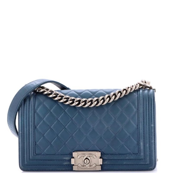 Chanel Boy Flap Bag Quilted Lambskin New Medium