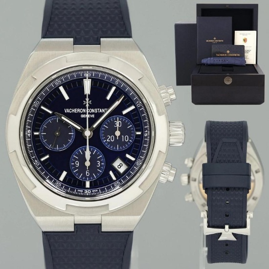 PAPERS MINT Vacheron Constantin Overseas Blue 5500V 42mm Steel Chronograph Watch