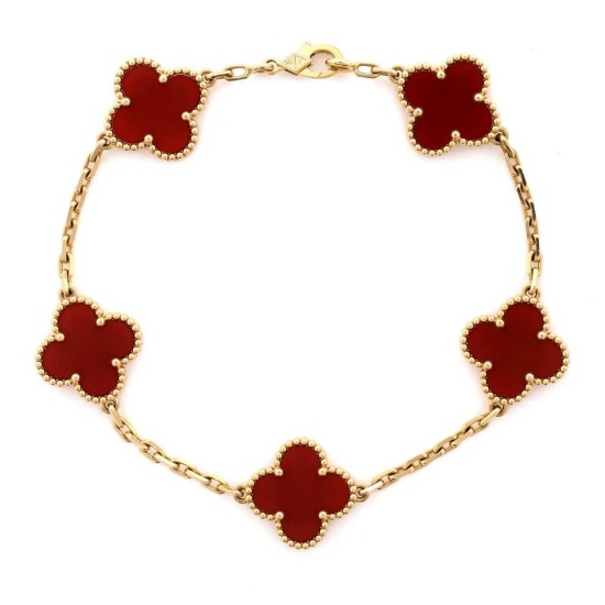 Van Cleef & Arpels Vintage Alhambra 5 Motifs Bracelet 18K Yellow Gold