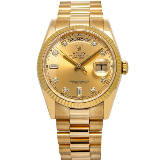 Rolex Day-Date 118238A 18k Yellow Gold Automatic Gold Dial Men's 36mm