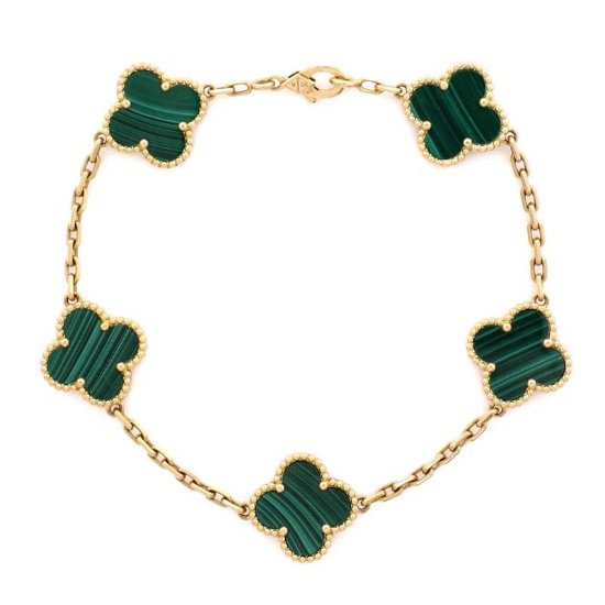 Van Cleef & Arpels Vintage Alhambra 5 Motifs Bracelet 18K Yellow Gold