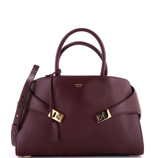 Salvatore Ferragamo Hug Top Handle Bag Leather Large