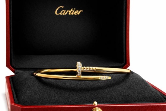 Cartier JUSTE UN CLOU 18K Yellow Gold Diamonds 3.5 mm Bracelet SZ 19 Box Receipt