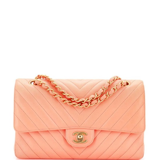 Chanel Classic Double Flap Bag Chevron Lambskin Medium