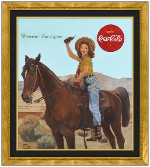 Matt Clark Original Oil Painting on Board Female Figure Horse Signed Framed Art