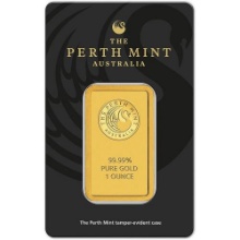 Auction photo of 1 oz. Gold Bar - Perth Mint - 99.99 Fine in Assay