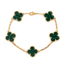 Van Cleef & Arpels Vintage Alhambra 5 Motifs Bracelet 18K Yellow Gold