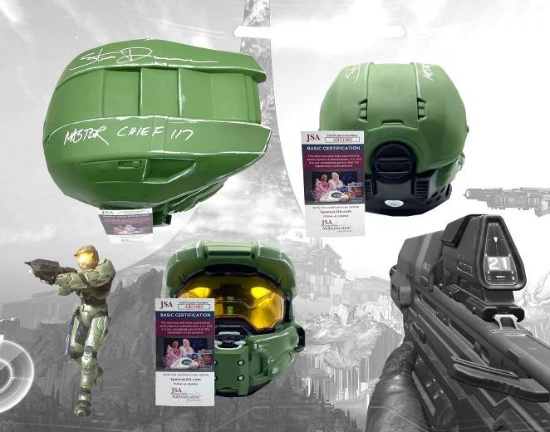 STEVE DOWNES SIGNED AUTOGRAPH FULL SIZE HALO MASTER CHIEF HELMET JSA COA