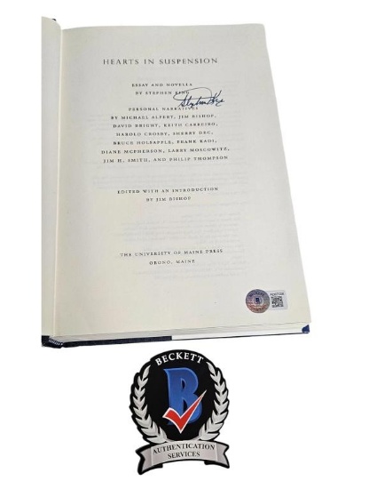 STEPHEN KING SIGNED HEARTS IN SUSPENSION HARDCOVER BOOK BECKETT BAS COA