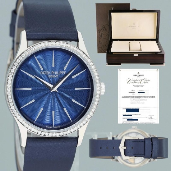 2021 MINT PAPERS PATEK PHILIPPE 4997/200G White Gold Diamond Blue 35mm Watch
