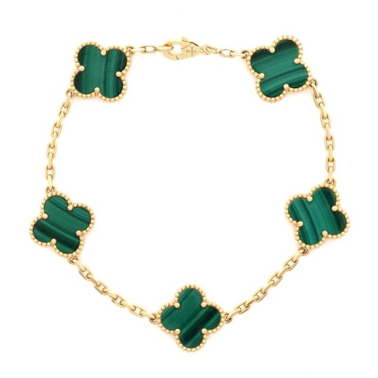Van Cleef & Arpels Vintage Alhambra 5 Motifs Bracelet 18K Yellow Gold