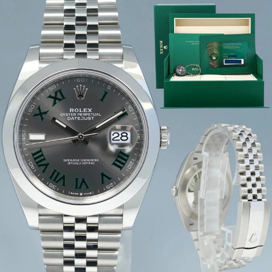 2025 NEW PAPERS Rolex 126300 DateJust 41 Steel Wimbledon Jubilee 41mm Watch Box