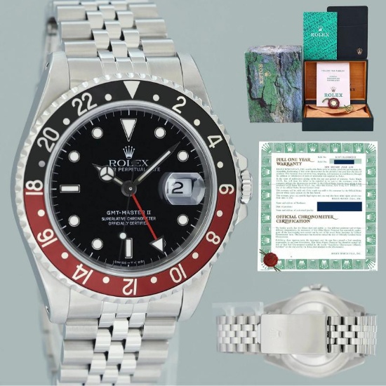 TRITIUM PAPERS MINT Rolex GMT-Master II 2 Coke Steel 16710 40mm Jubilee Watch