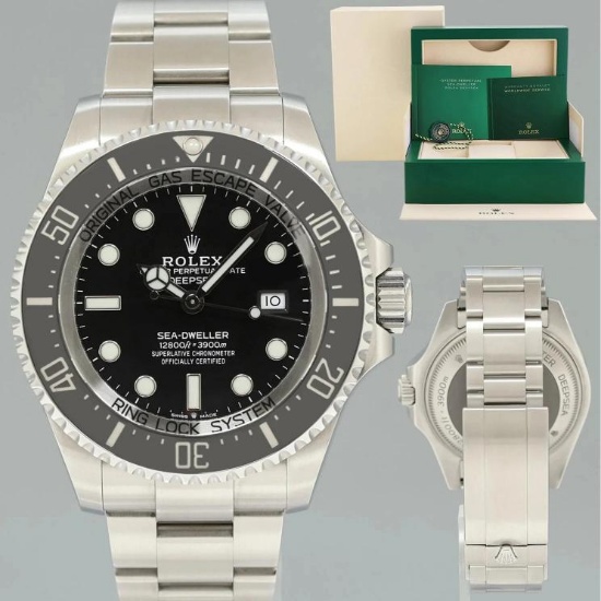 2021 MINT Rolex Sea-Dweller Deepsea Black 126660 44mm Steel Watch Box