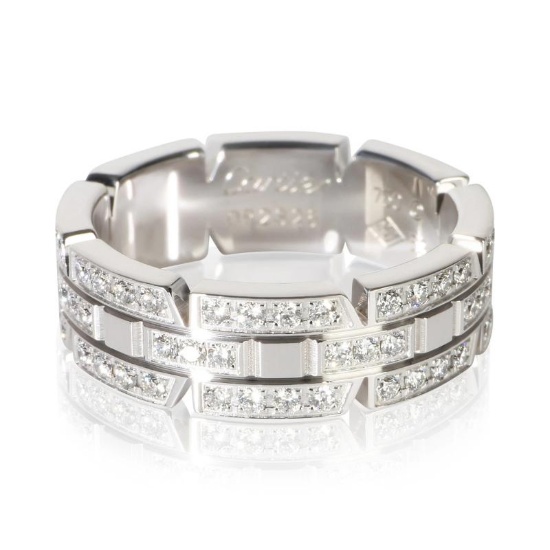 Cartier White Gold Diamond Tank Francaise Ring