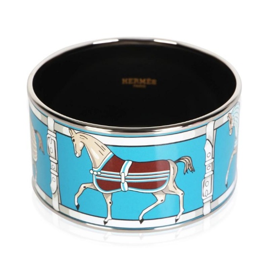 Herms Tenues et Couvertures Extra Wide Enamel Bracelet