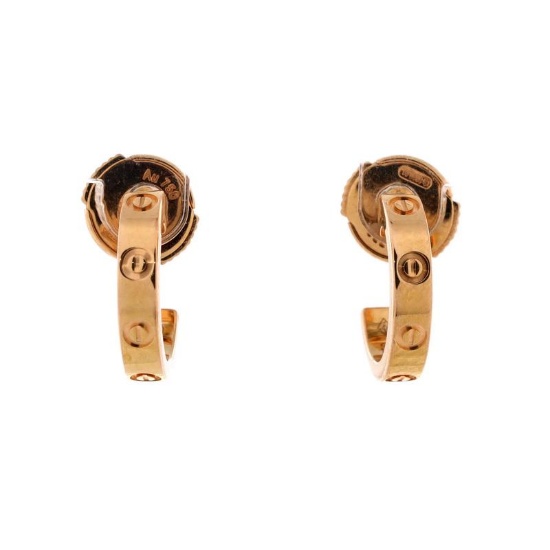 Cartier Love Hoop Earrings 18K Rose Gold Small